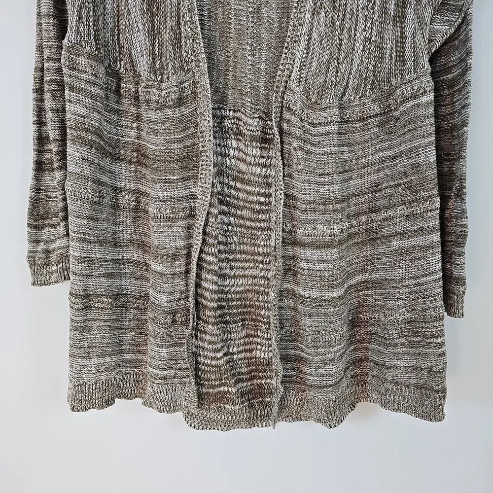 Wild Pearl Women Size Small Green Open Front Waffle Knit Cardigan Sweater/Cotton